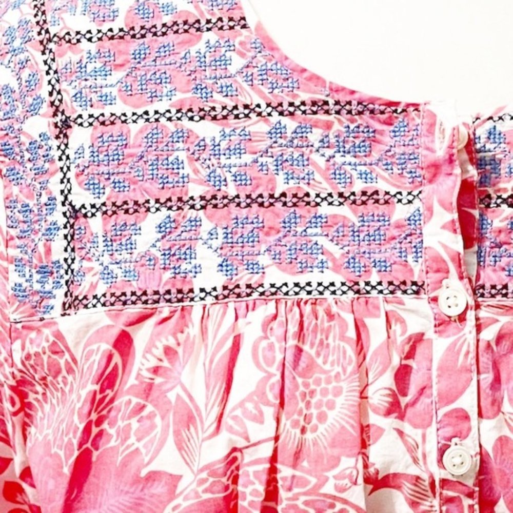 J. Crew Factory Pink Floral Embroidered Top - Picture 4 of 9